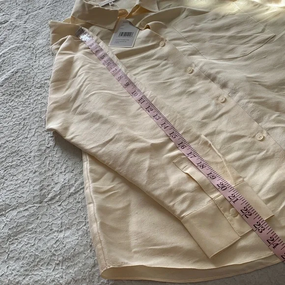 Lafayette 148 New York Cream Button Down Shirt - Picture 12 of 13